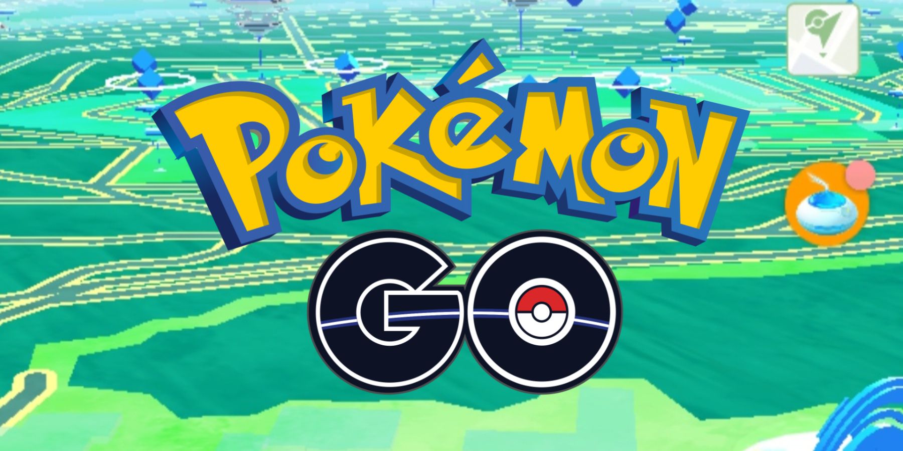 pokemon go logo over landscape