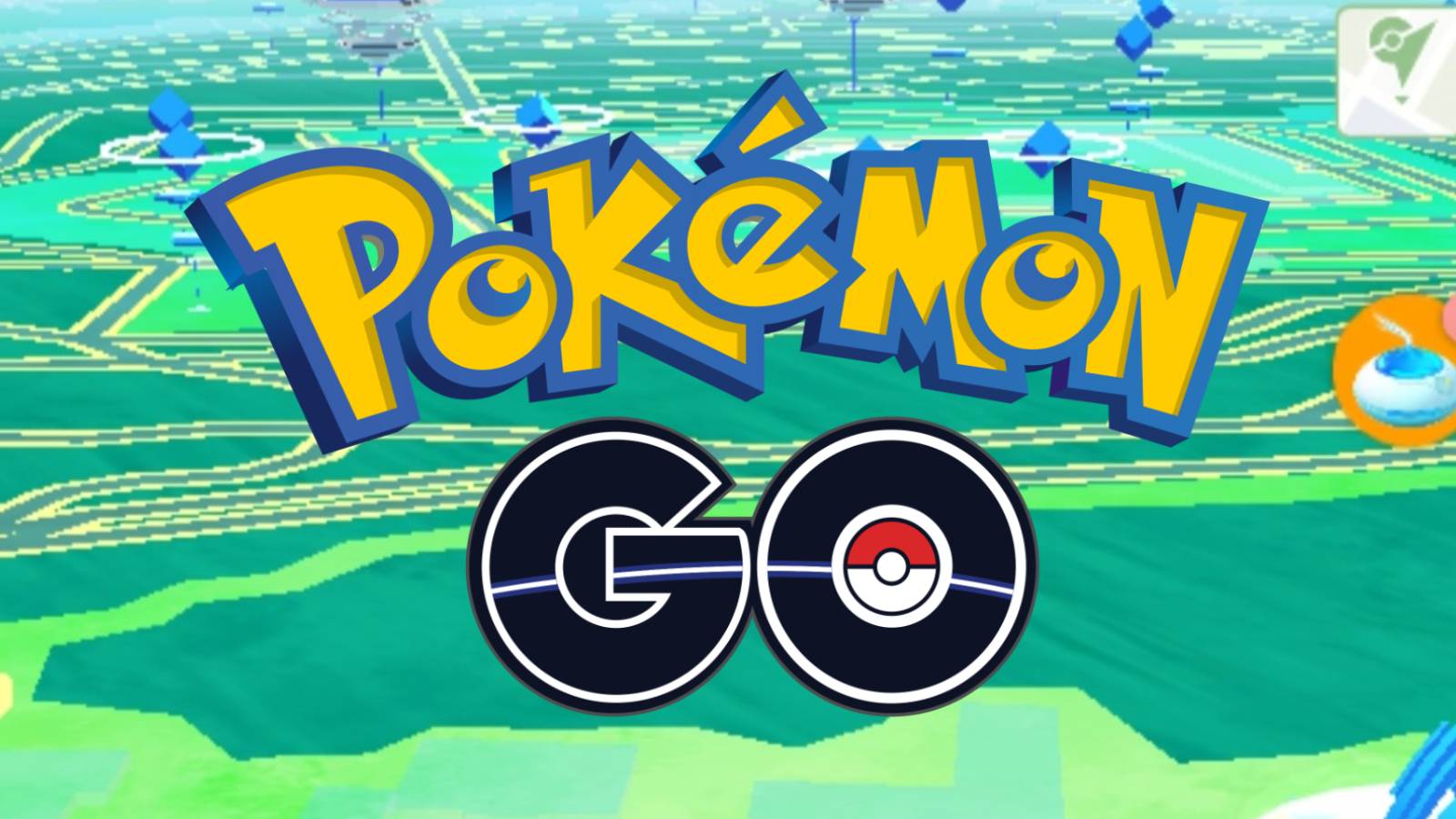 pokemon go logo over landscape
