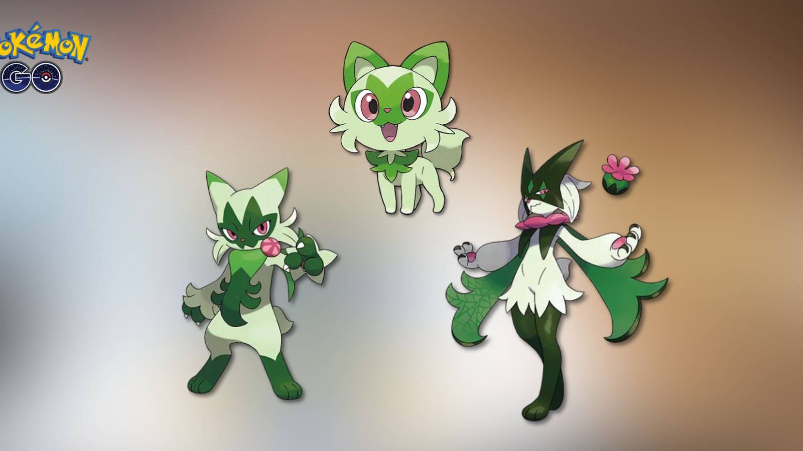 Pokemon GO Sprigatito, Floragato, and Meowscarada