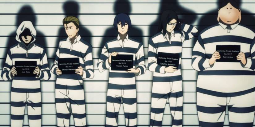 five boys line up for   mug shot