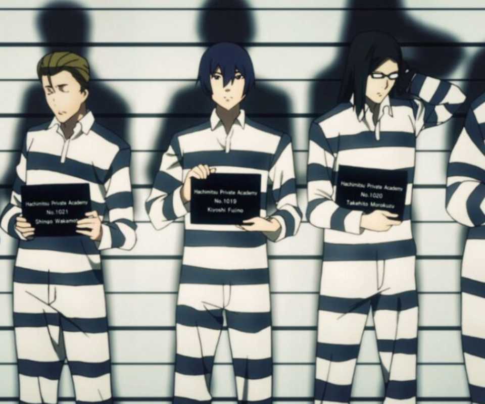 five boys line up for mug shot