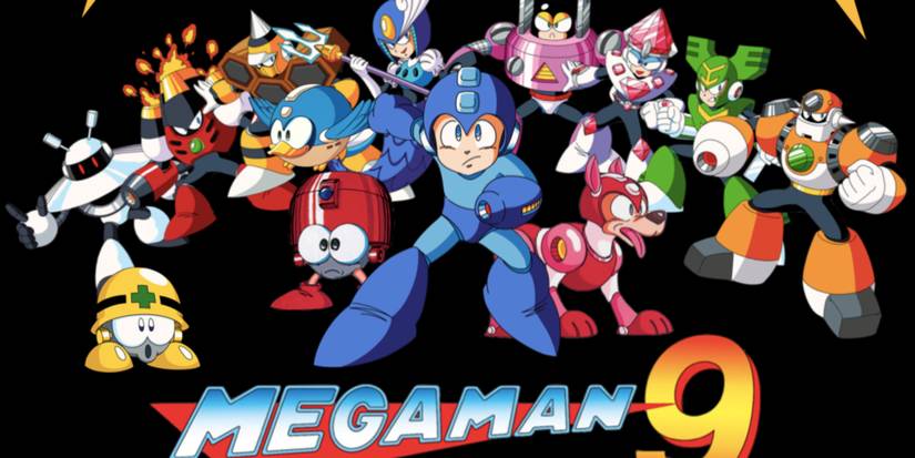 Promo art featuring characters in Mega Man 9