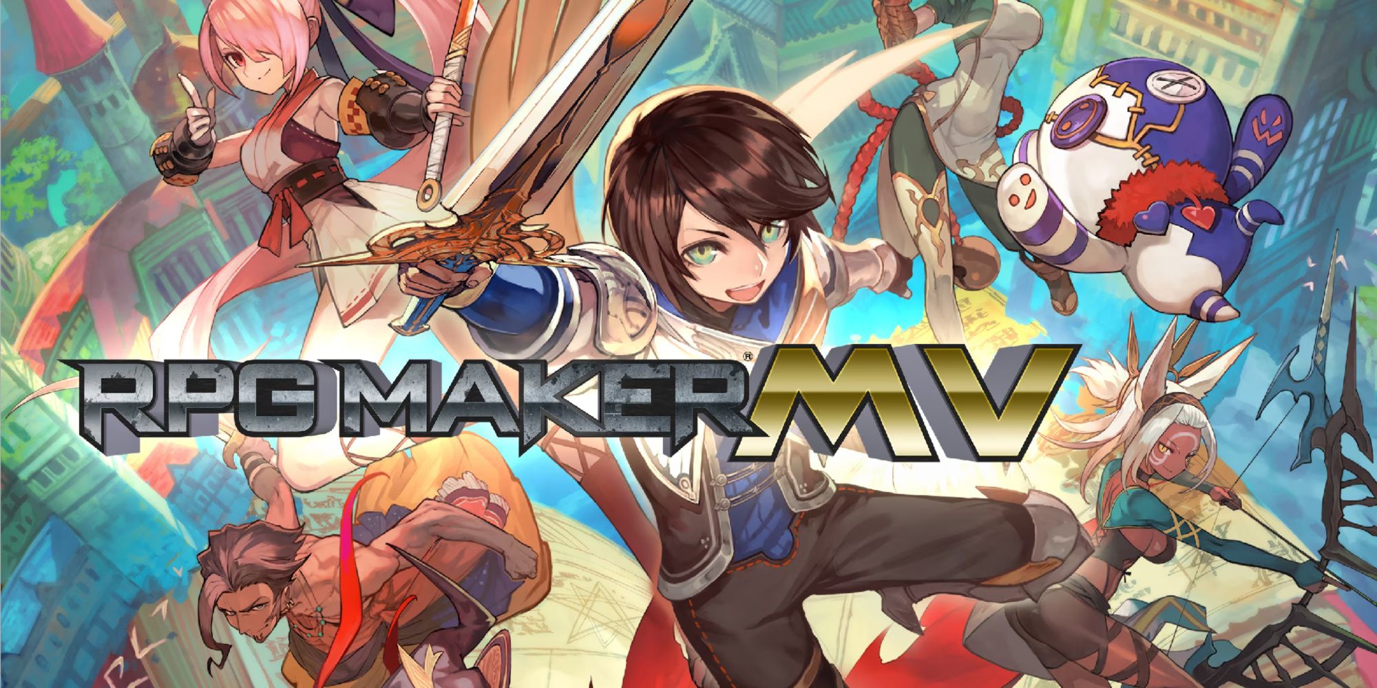 Promo art featuring characters in RPG Maker MV