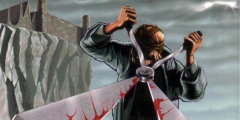 Promo art featuring Scissorman in Clock Tower