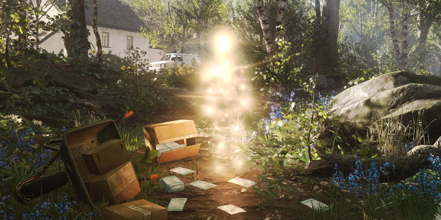 The player encountering a spirit orb in Everybody's Gone to the Rapture