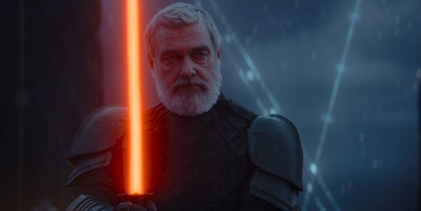 Ray Stevenson with a lightsaber in Ahsoka