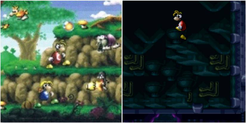 Rayman prototype images from the SNES versio
