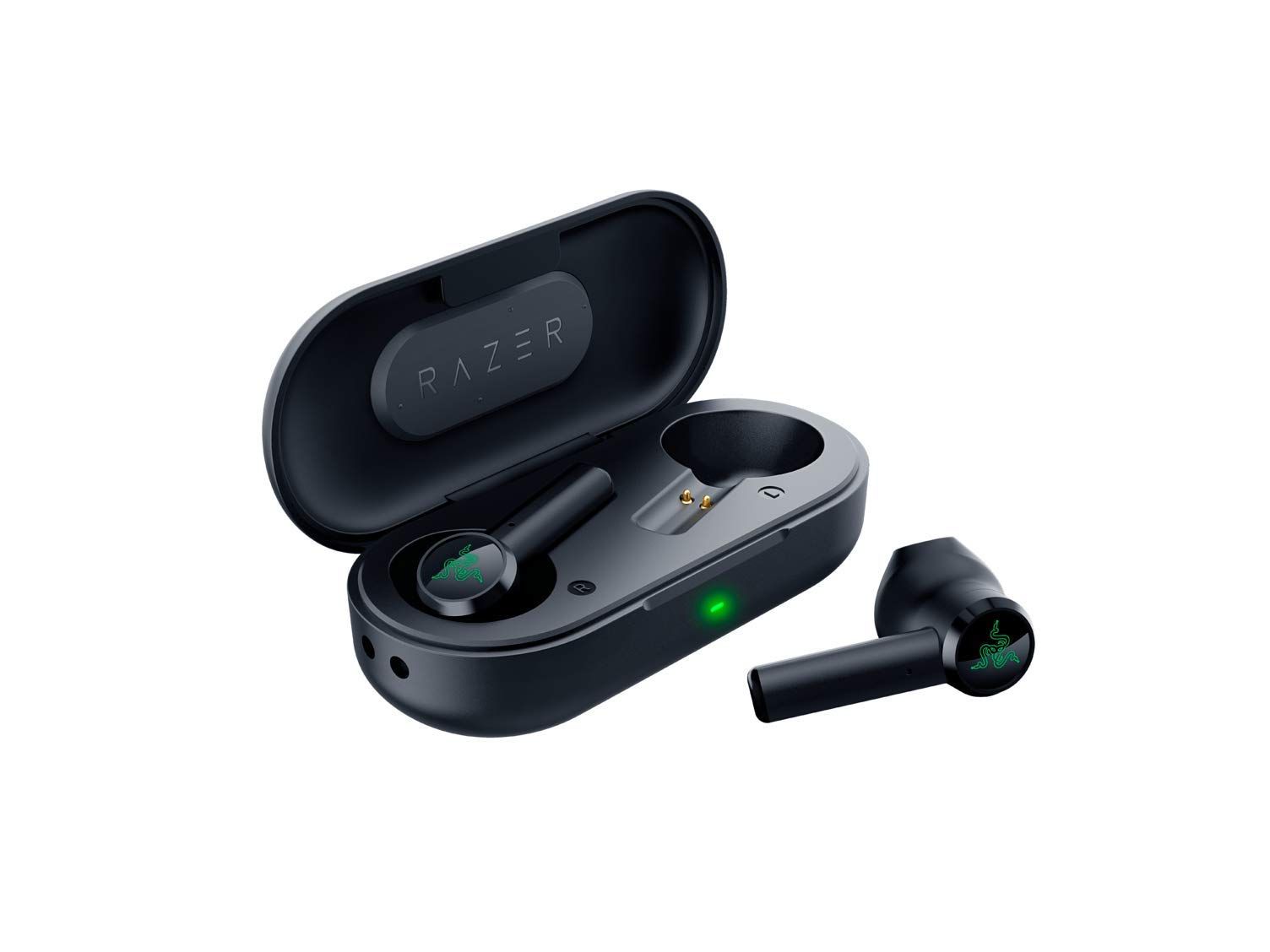 A picture of wireless earbuds for gamers, produced by Razer