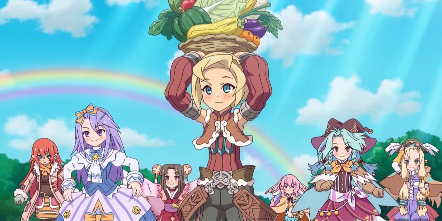 Micah and some bachelorettes in Rune Factory 3 Special
