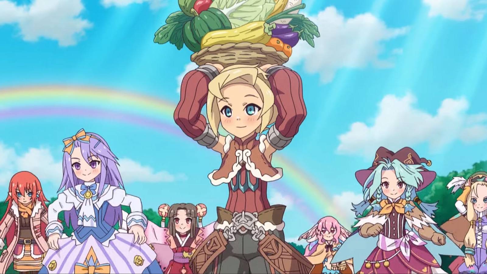 Micah and some bachelorettes in Rune Factory 3 Special