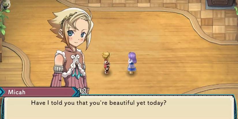 Micah romancing in Rune Factory 3 Special.