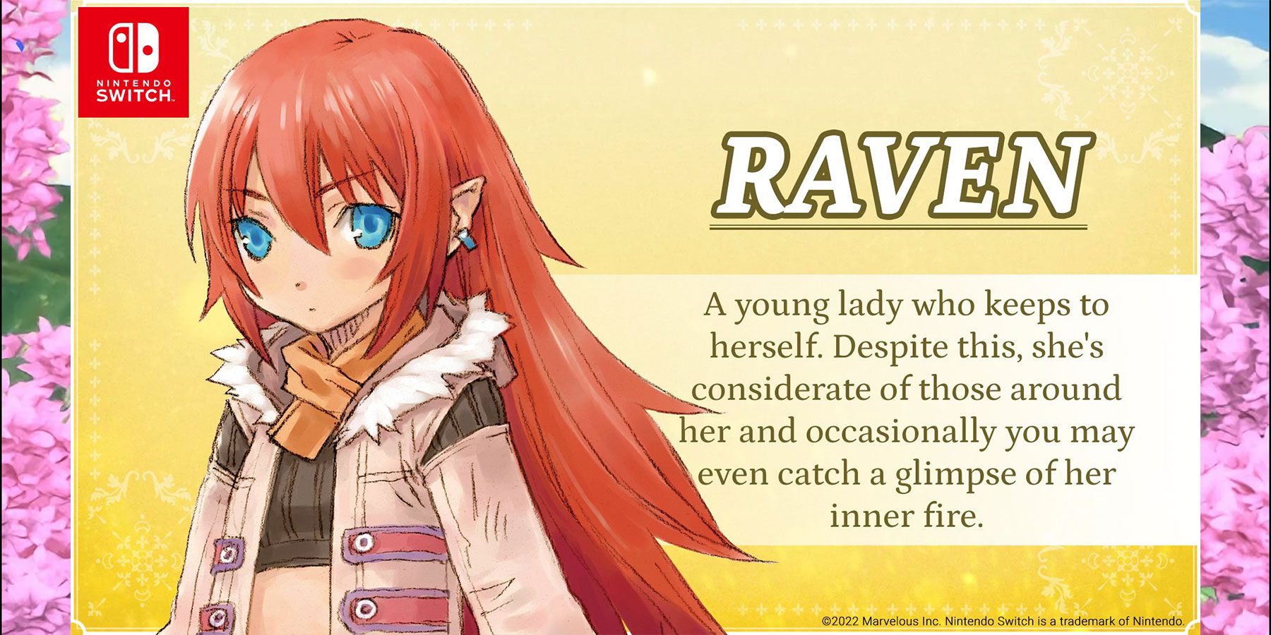 Raven, a bachelorette in Rune Factory 3 Special.