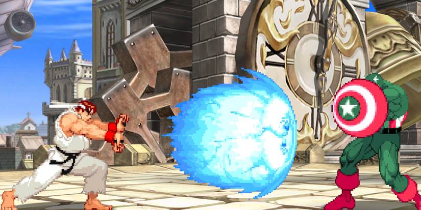 Ryu vs Captain America in Marvel Vs. Capcom 2