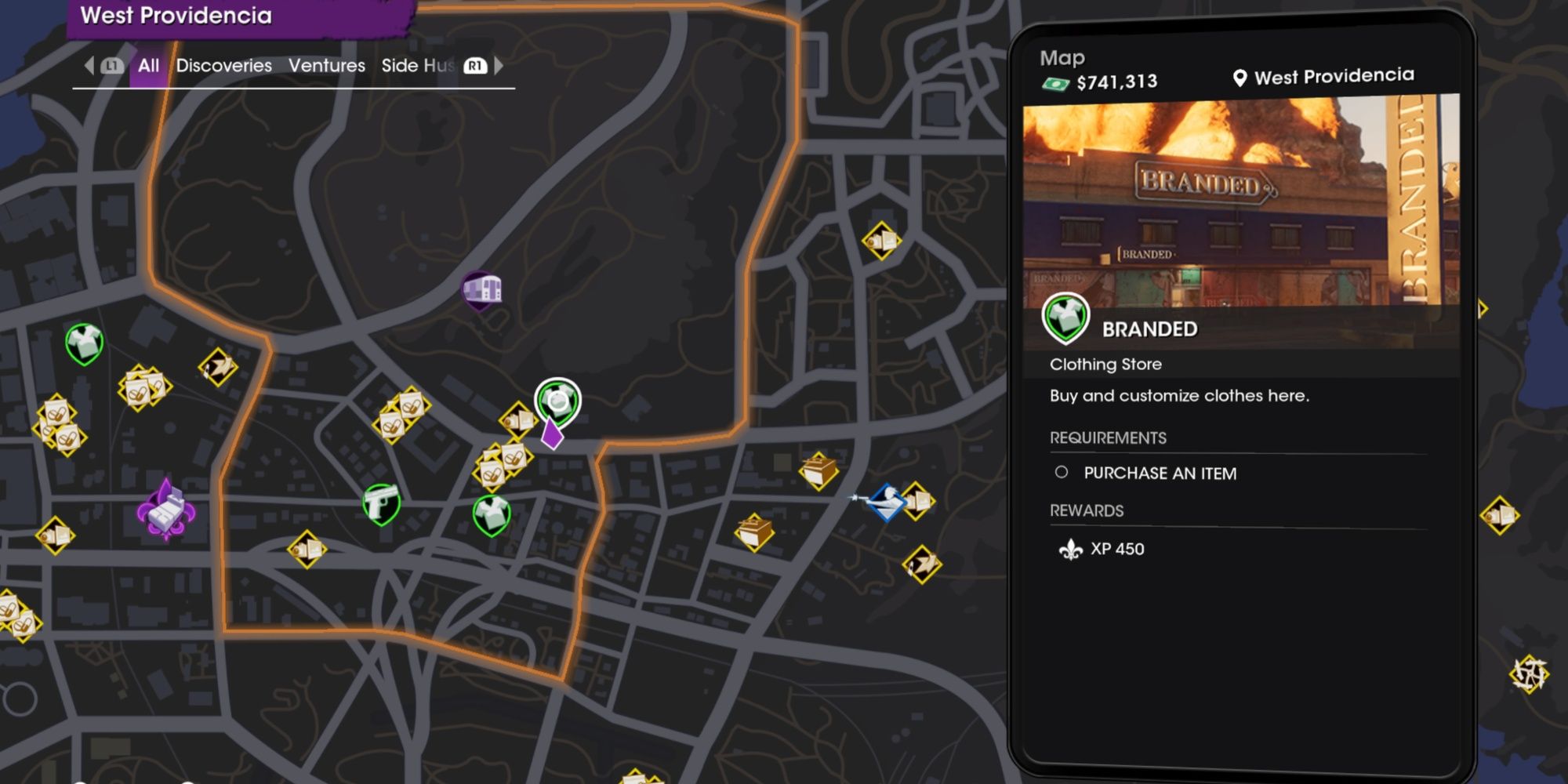 Branded Map in Saints Row.