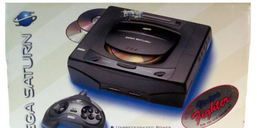 The Sega Saturn on its console box art