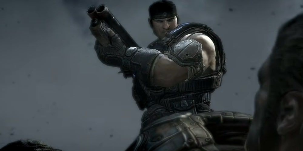 Marcus Fenix wielding the sawed off