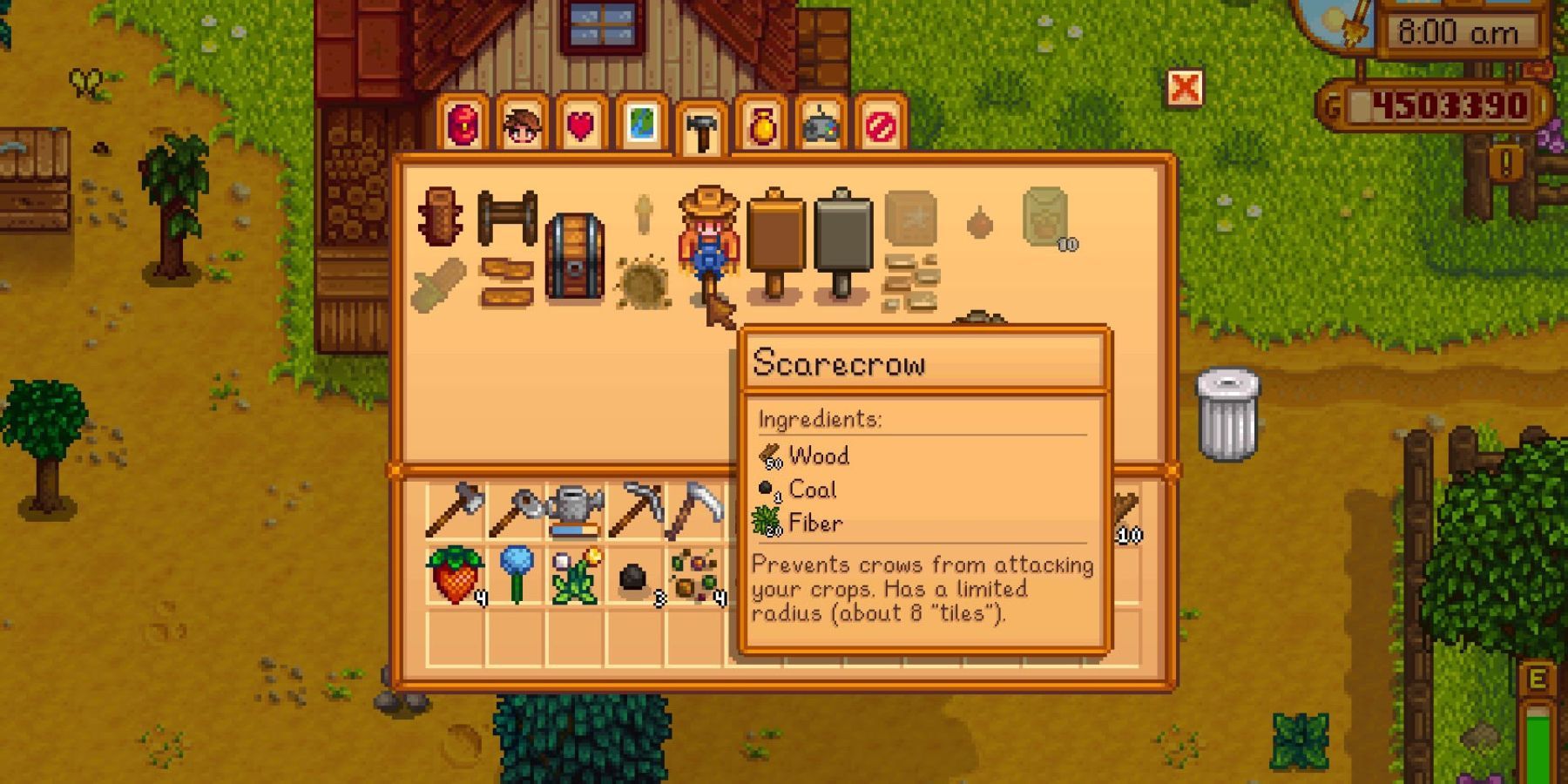 crafting items in stardew valley