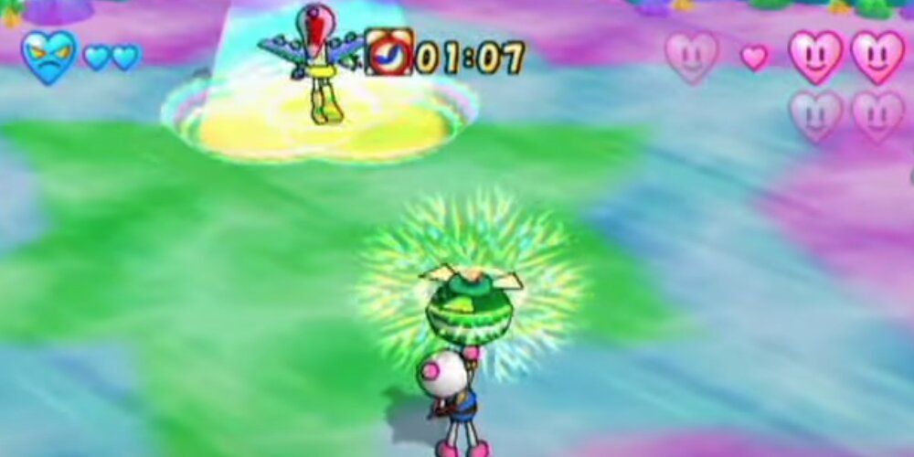 Bomberman Readying A Bomb To Use Against A Boss