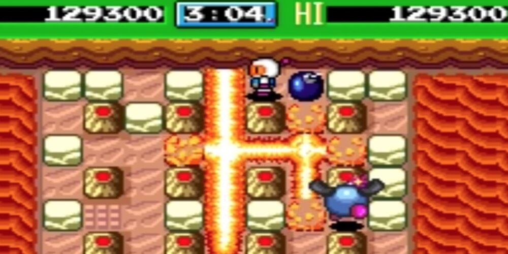 Bomberman Removing Obstacles With A Bomb