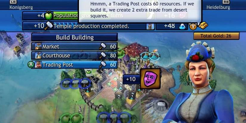 Player Choosing What To Build In Their City In Civilisation Revolution