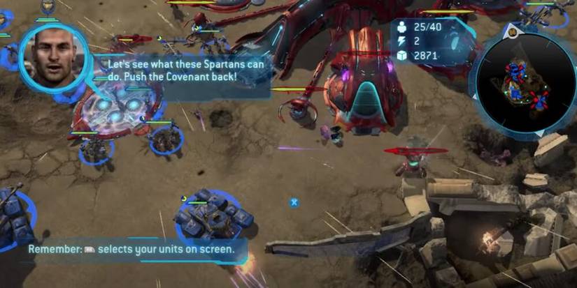 UNSC And Covenant Units Fighting In Halo Wars Campaign