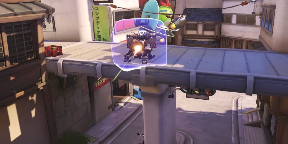 Bastion In Sentry Mode With A Shield Protecting Him