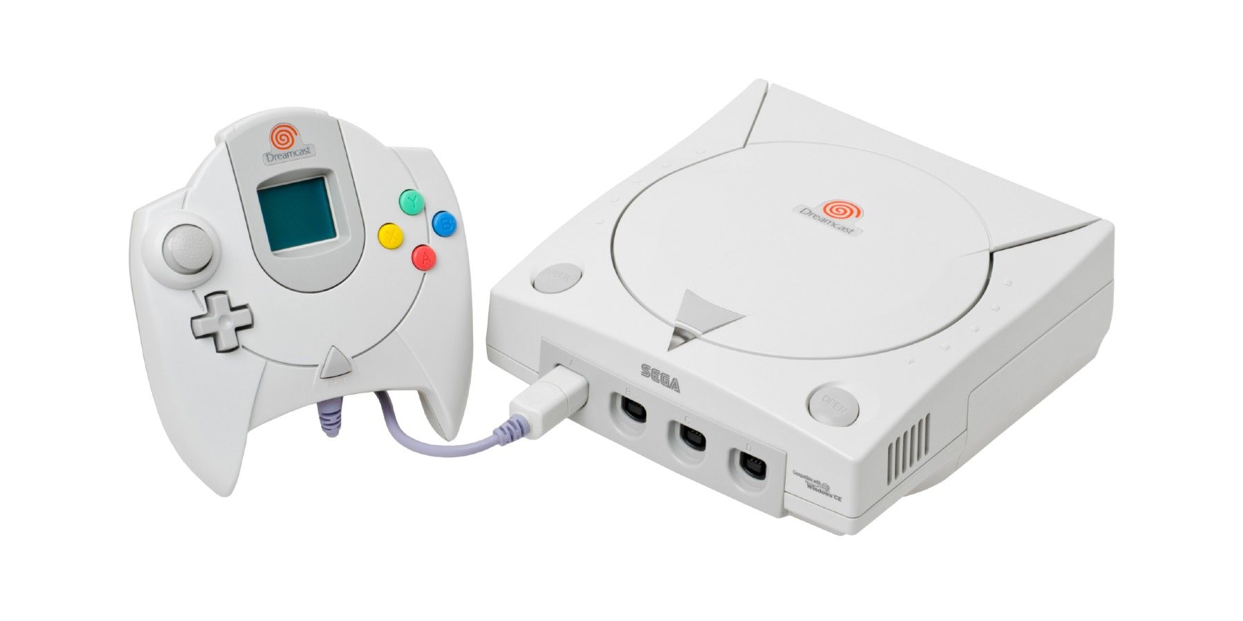 sega dreamcast console white background