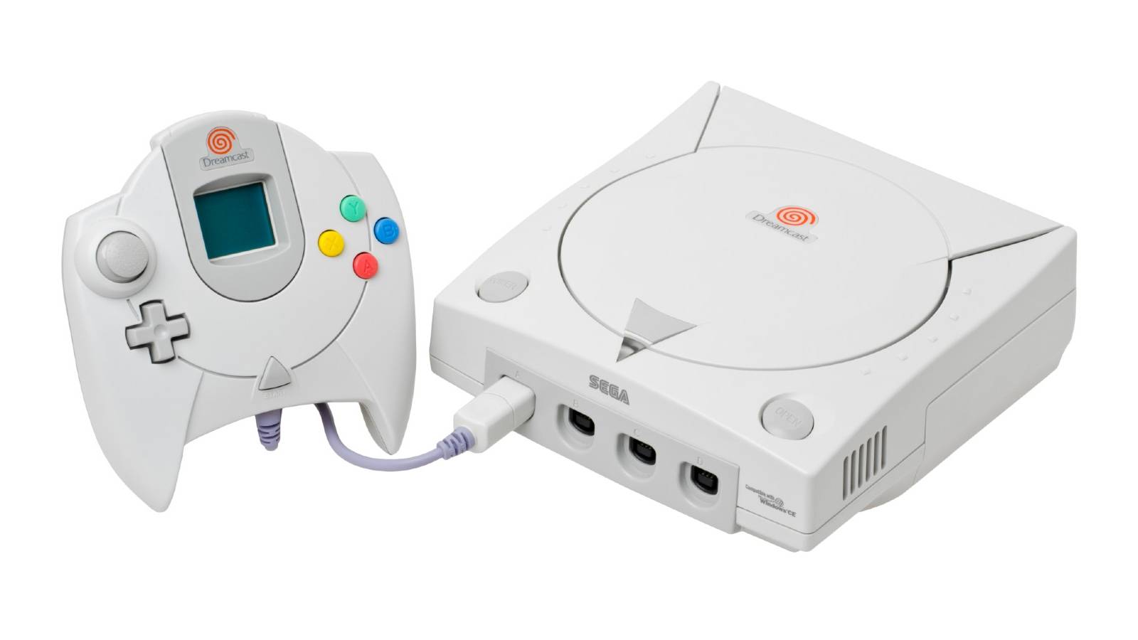 sega dreamcast console white background