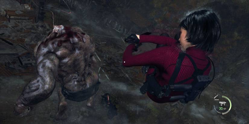 image showing the el gigante in the separate ways dlc in the re4 remake. 