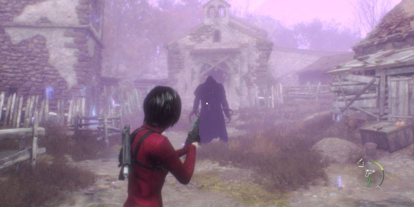 image showing the second black robe encounter in the resident evil 4 separate ways dlc.