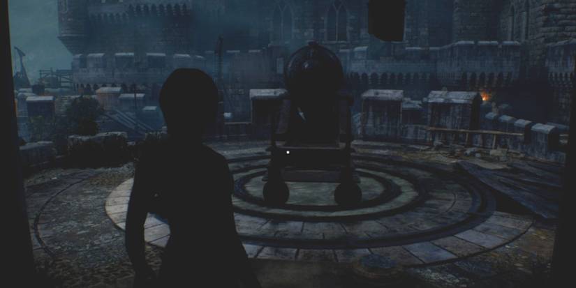 image showing the unlocked catapult in the separate ways dlc in re4 remake. 