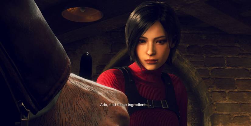 image showing luis giving ada an objective to collect three ingredients in separate ways.