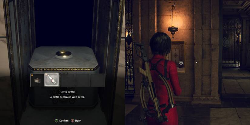 image showing how to use the golden and silver bottle to solve the puzzle in chapter 4 of separate ways.