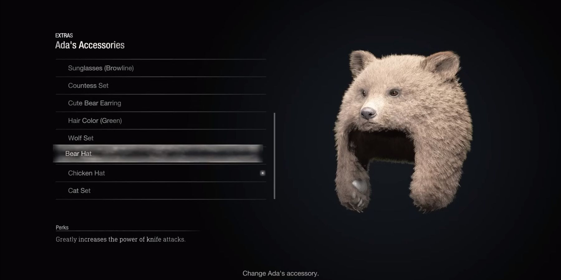 image showing the bear hat in separate ways resident evil 4