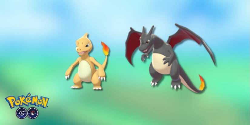 Shiny Charmeleon and Shiny Charizard in Pokemon GO