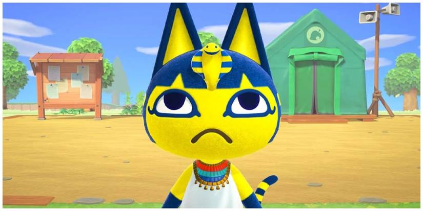 Ankha from Animal Crossing frowning at camera