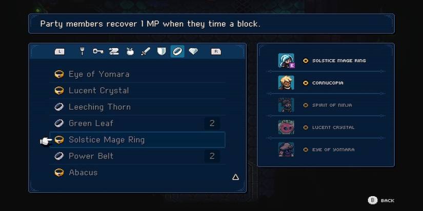 Solstice Mage Ring accessory in Sea of Stars