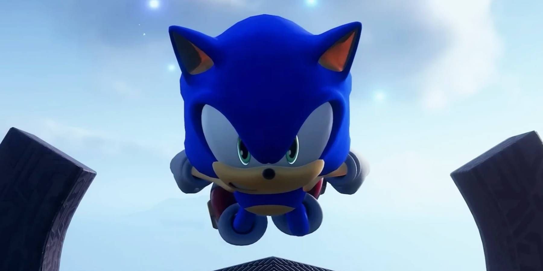 Sonic flying towards the camera in Sonic Frontiers