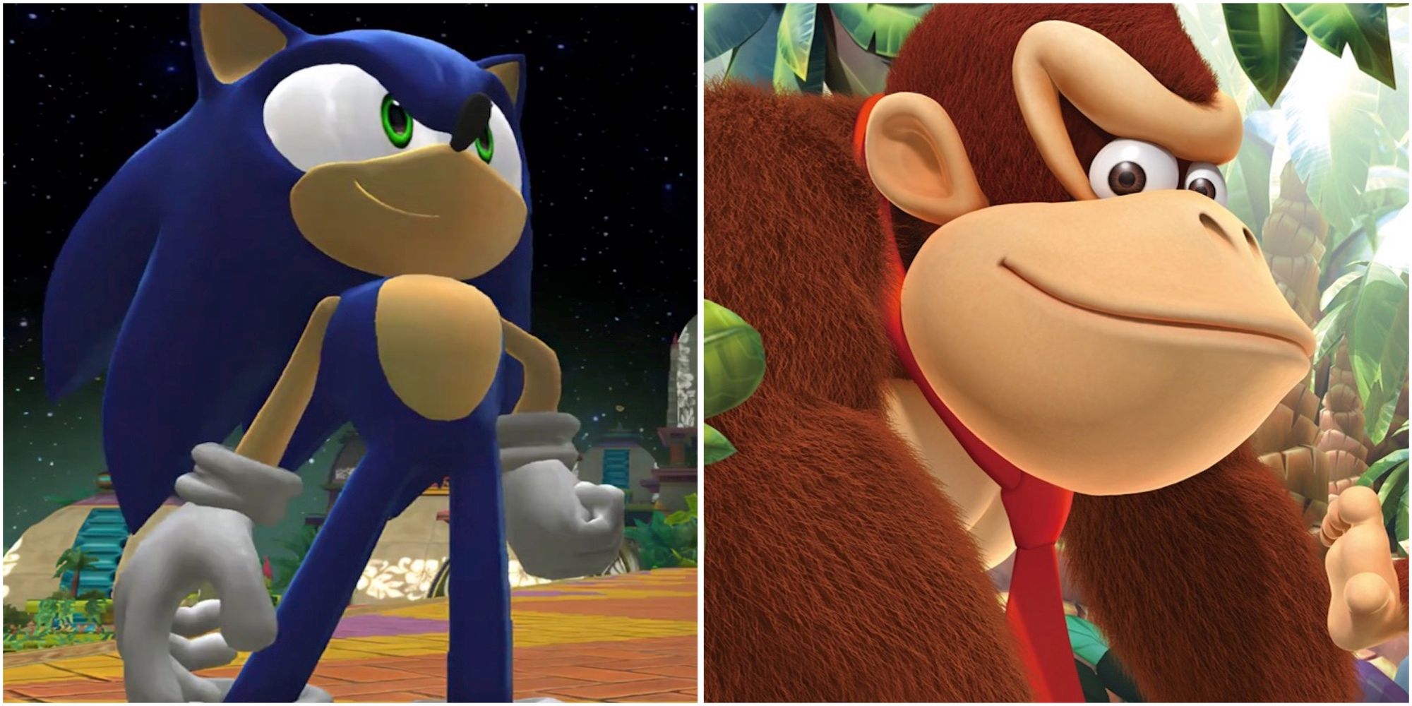 Sonic in Sonic Colors and Donkey Kong in Donkey Kong Country Returns