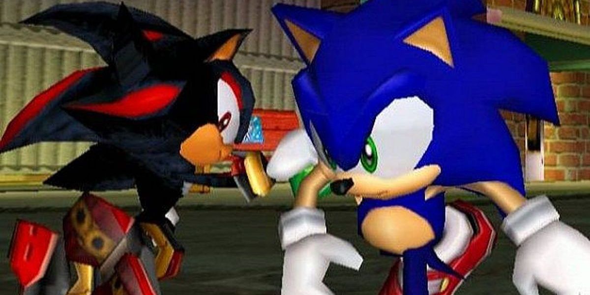 Shadow and Sonic side-by-side in SA2 Battle
