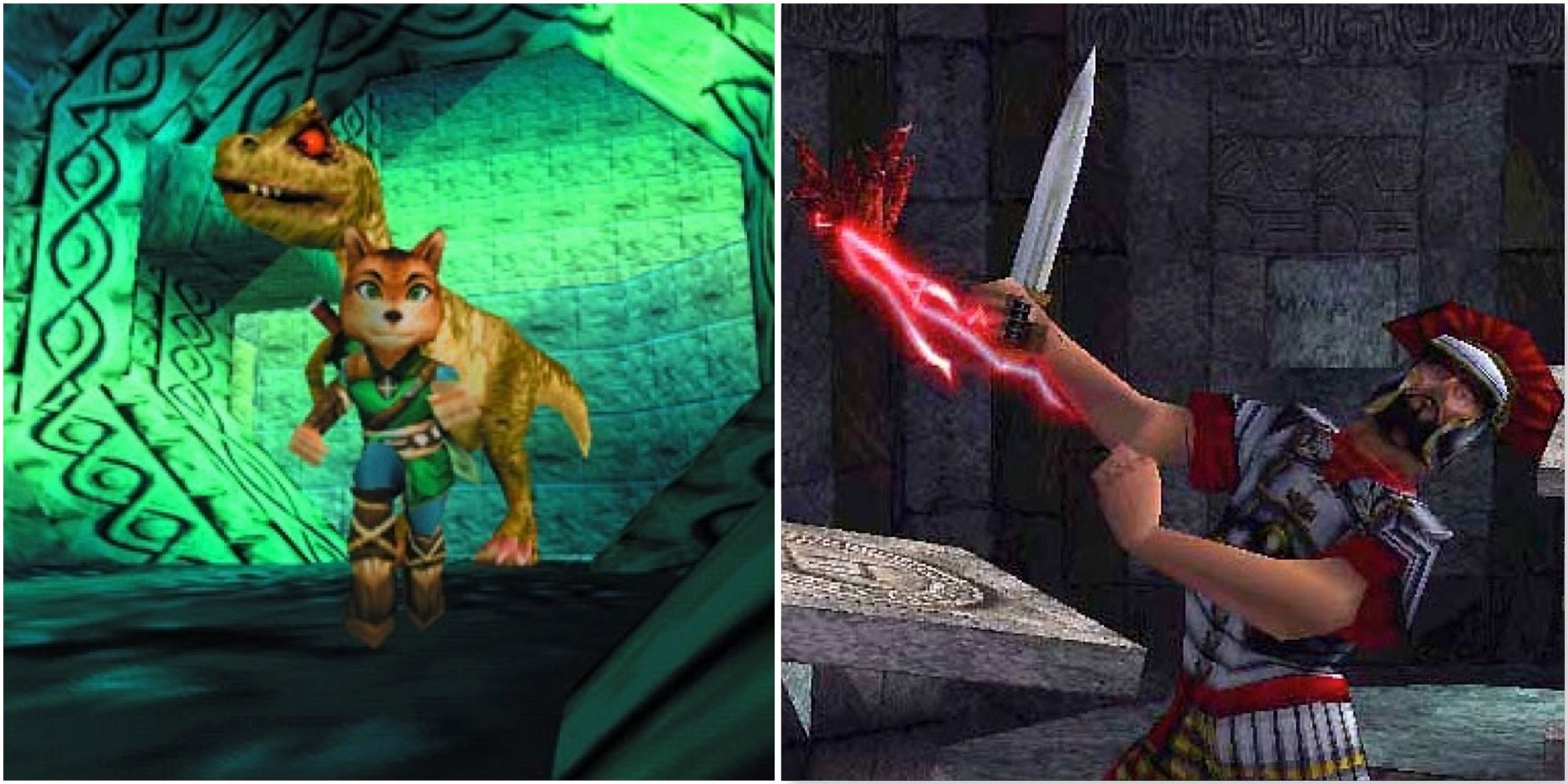 Star Fox Adventures prototype image from the N64 version and Eternal Darkness prototype image from the N64 version