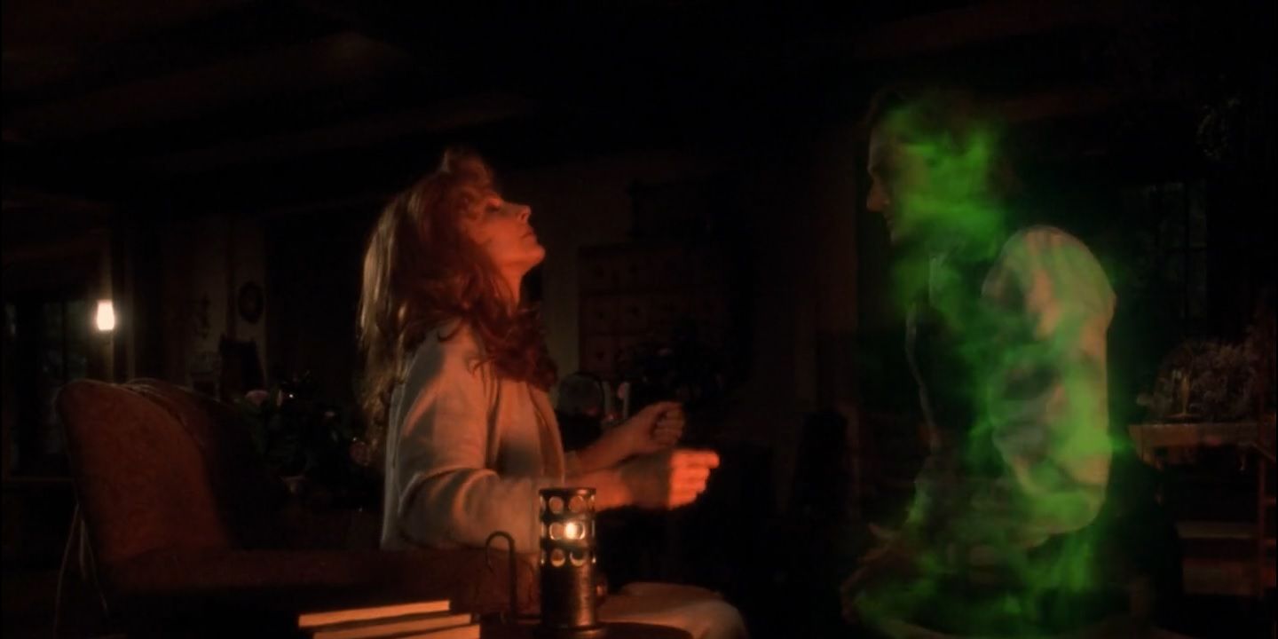 Beverly Crusher and her ghost lover in Star Trek's "Sub Rosa".