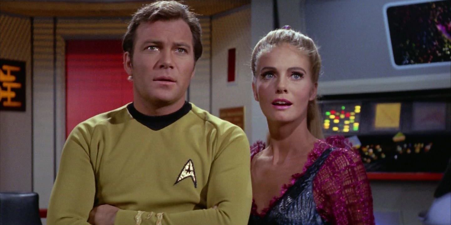 Captain Kirk in Star Trek's "The Mark of Gideon".