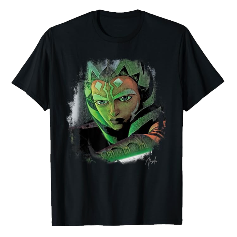 Star Wars Te-shirt featuring glowing young padawan Ahsoka Tono