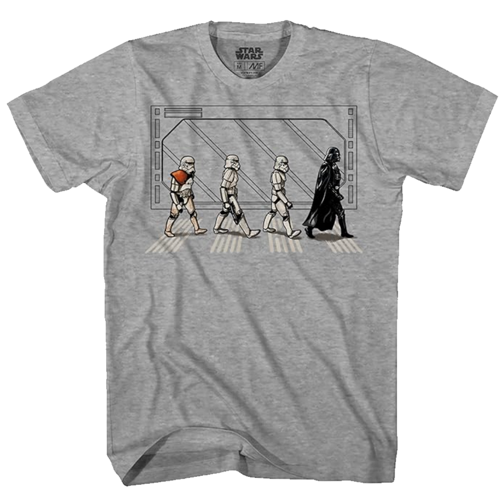Star Wars Death Star Stormtrooperand Darth Vader Road Crossing Mens T-Shirt