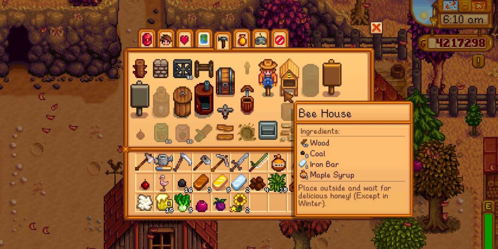 stardew valley bee house crafting