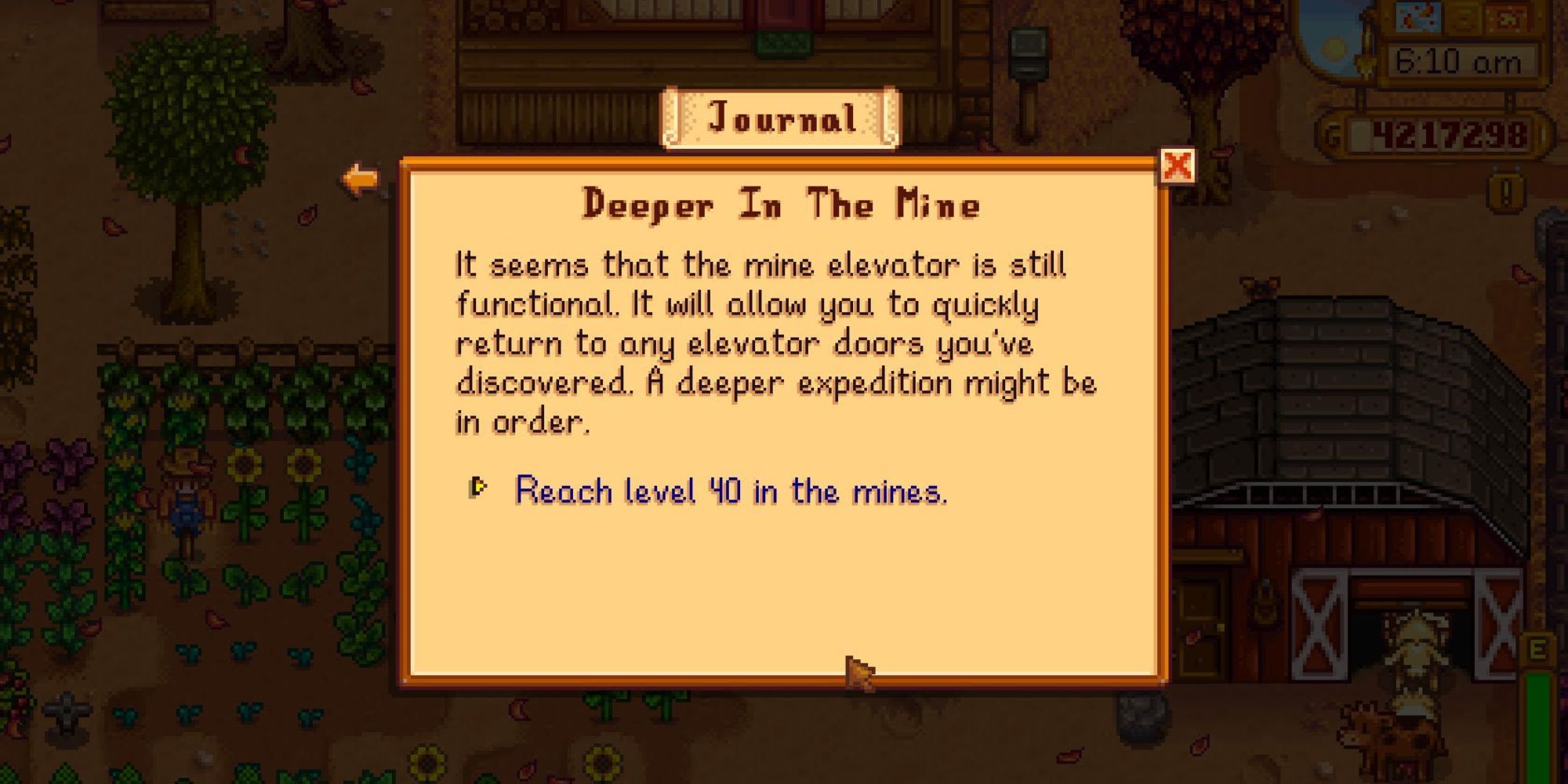 stardew valley deeper in the mine quest 