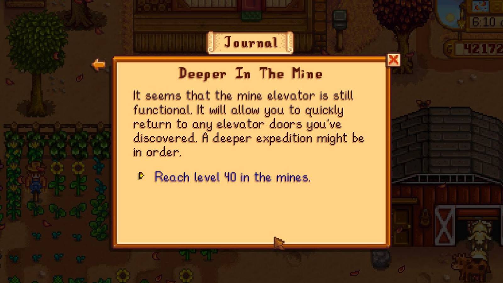 stardew valley deeper in the mine quest 
