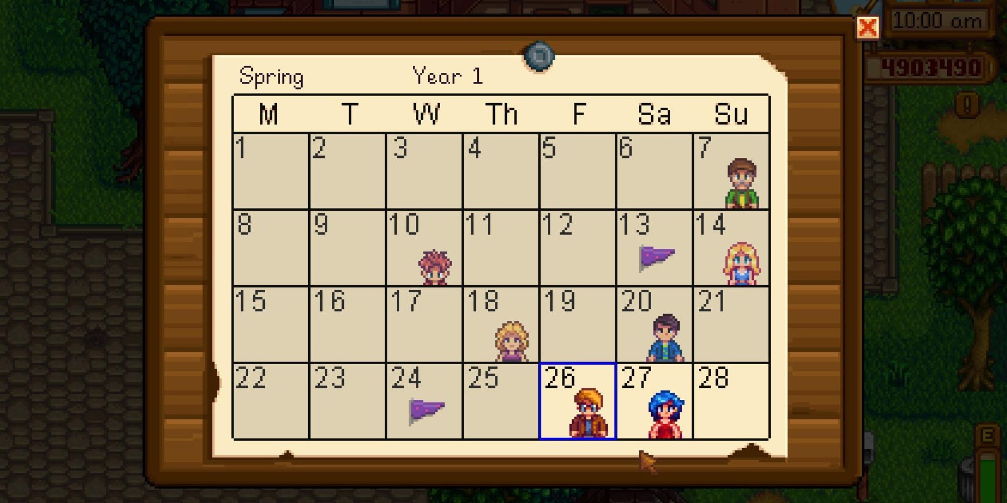 stardew valley how to check date & season