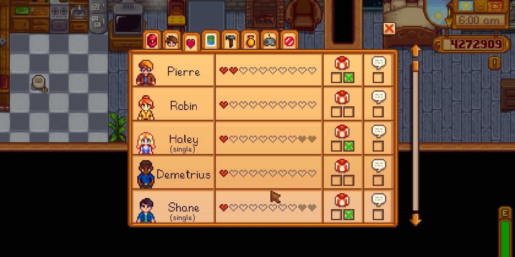 stardew valley connections menu